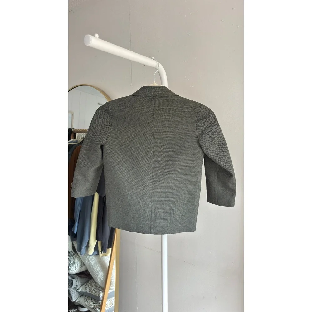 Kids Gray Houndstooth Double Breasted Blazer Jacket
